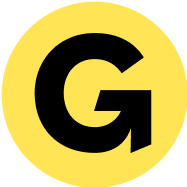 Black letter “G” on a yellow circle background.