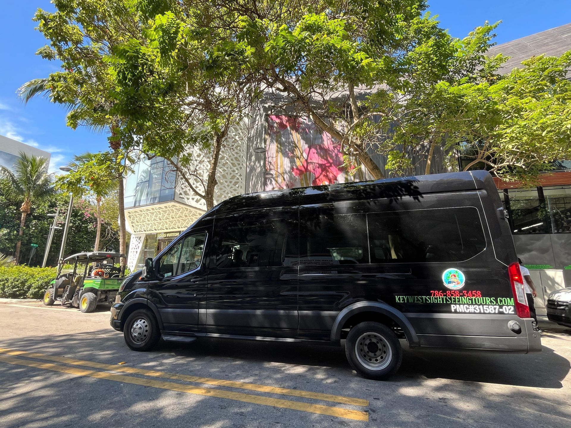 Miami City Bus tour in Little Havana parked 