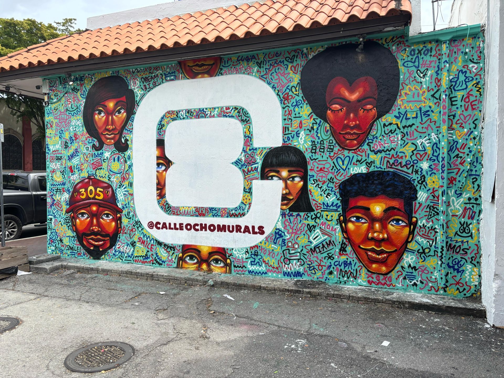 Calle Ocho mural in Little Havana featured on the small group Miami sightseeing tour walking experience

