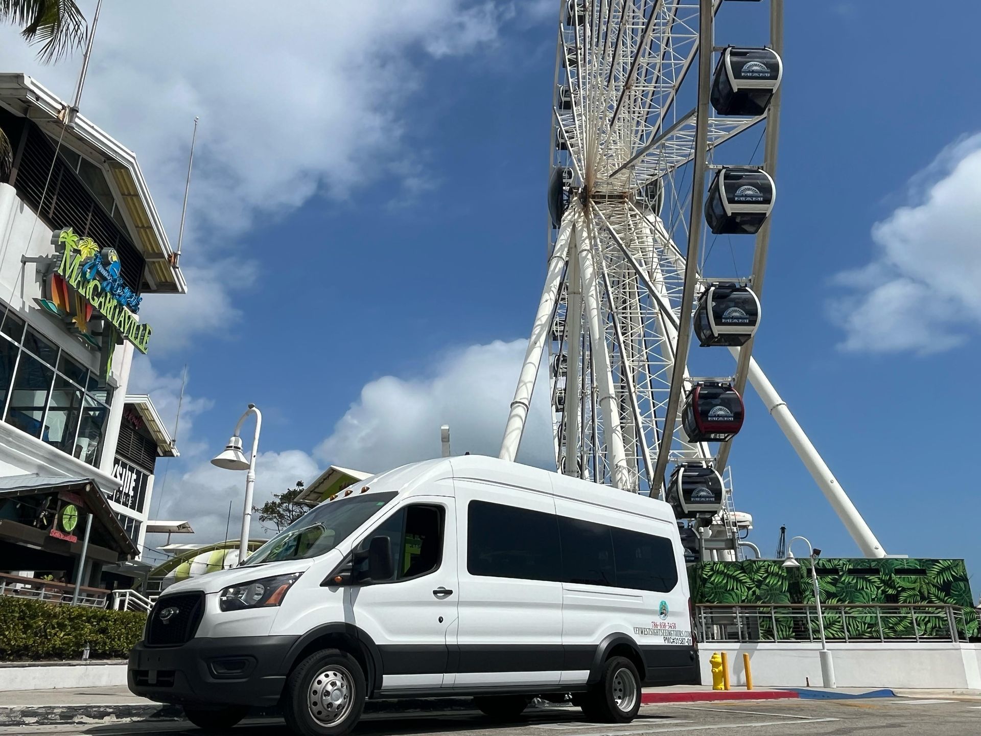 Miami Tour Bus parked in Bayside Marketplace. 