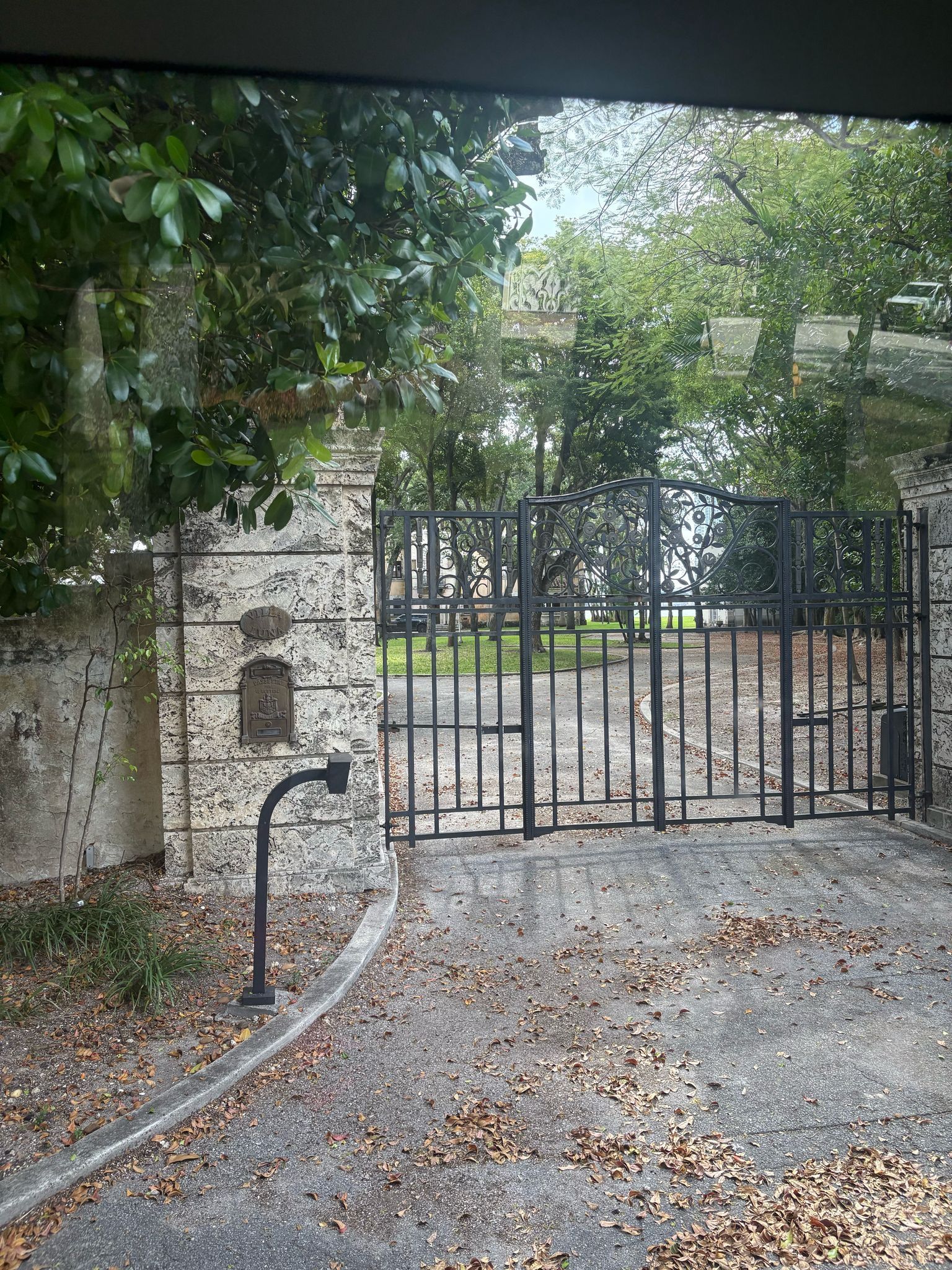 Miami Star Island Bus Tour passing the Gated Mansion in Star Island