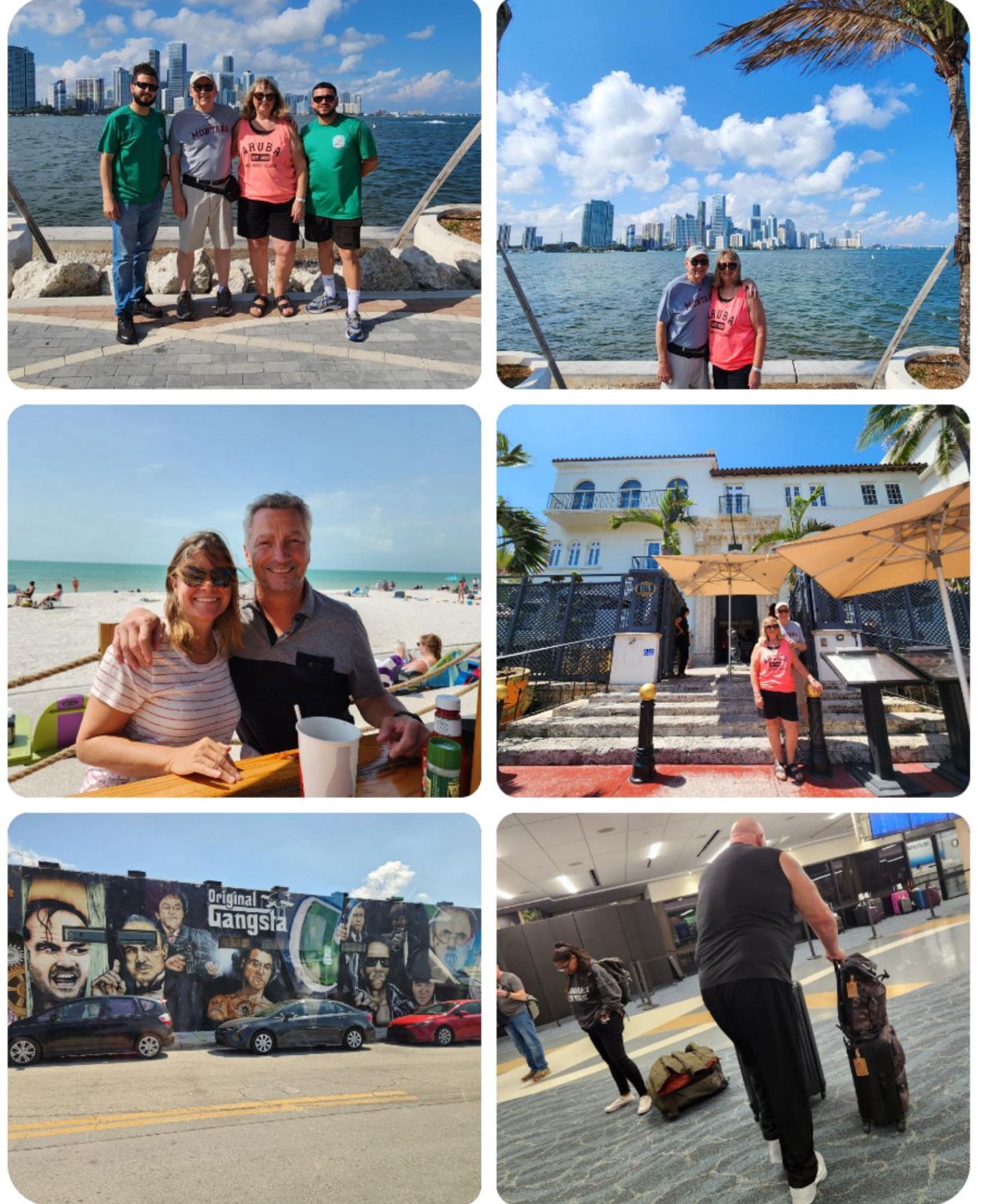 Highlights of the small group Miami sightseeing tour featuring skyline photo stop, South Beach, Versace Mansion, Wynwood Walls & happy guests