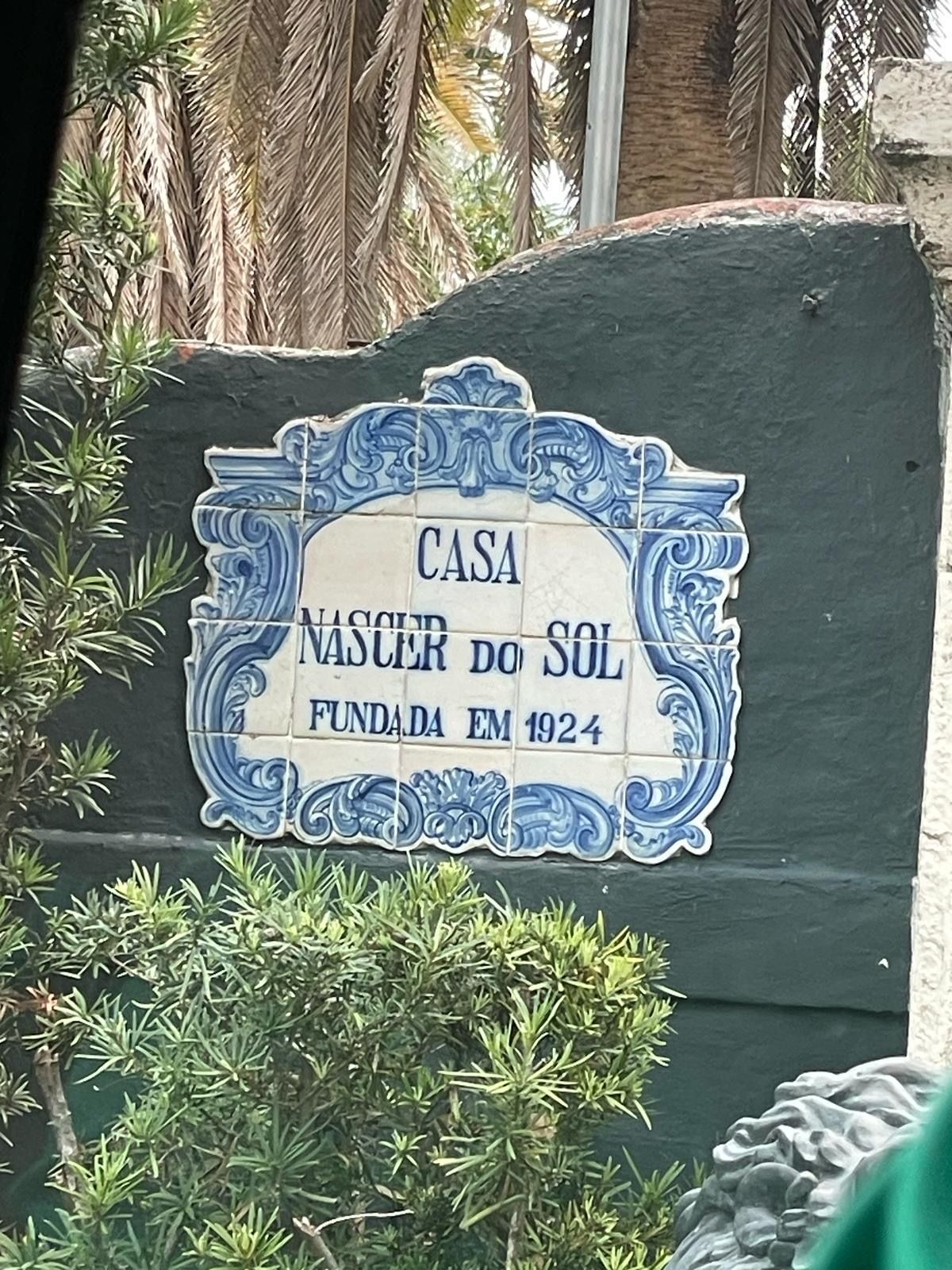 Casa Nascer do Sol historic landmark sign captured during the Miami Star Island Bus Tours
