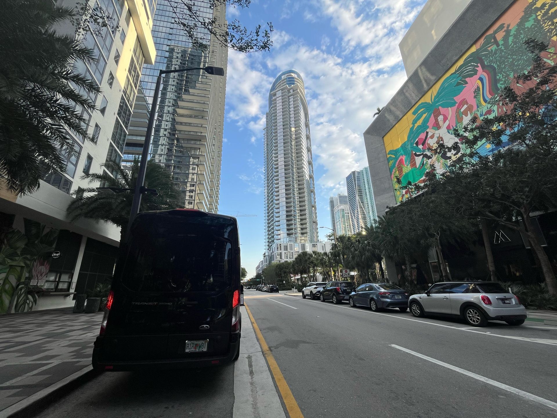 Miami Tour Bus parked in downtown Miami