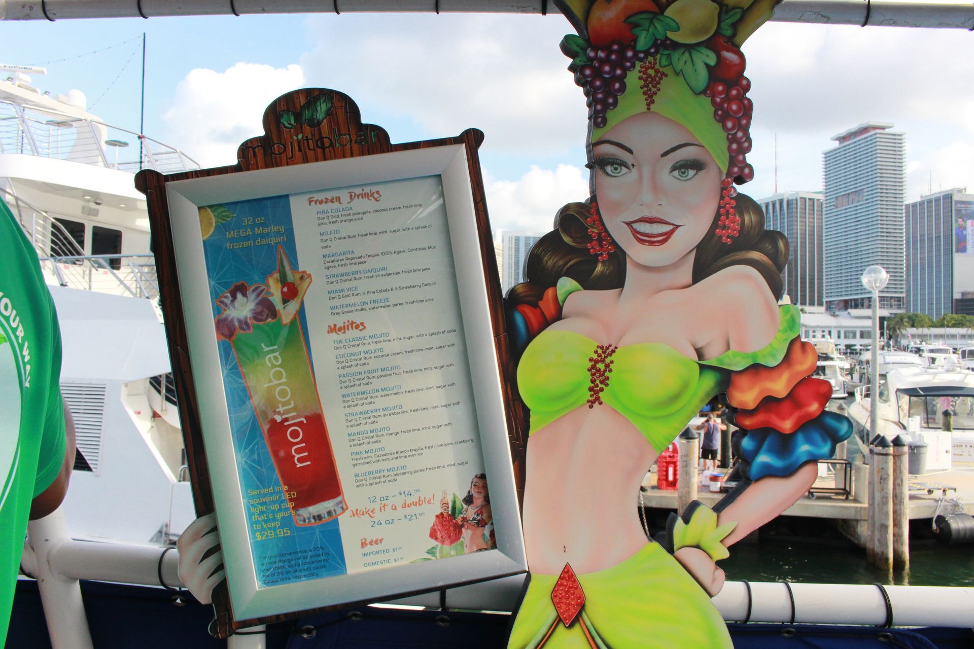 Miami Boat tour with the Mojito Bar on Board part of one of the best Miami Sunny Tours