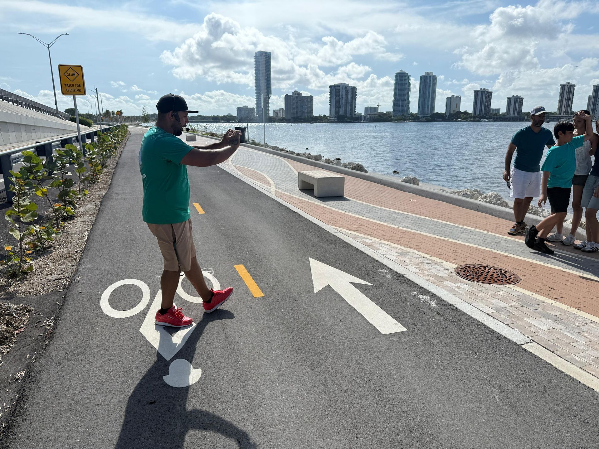 tour Guide taking photos in the Secret Miami Skyline photo spot on the route