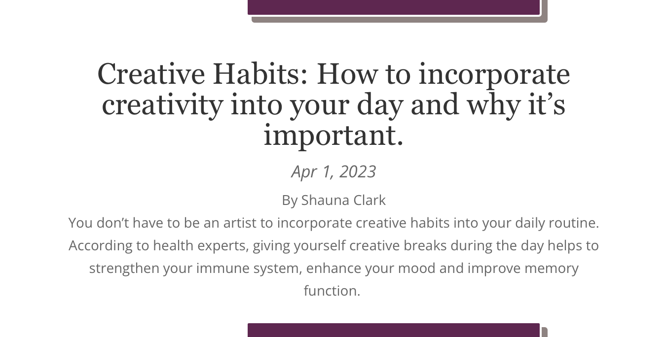 Article titled 