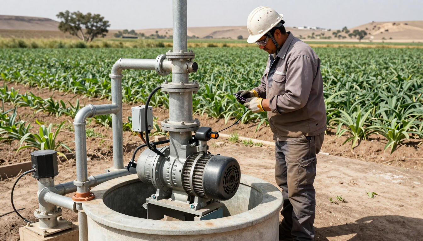Equipamiento de pozos tubulares con bomba y controles