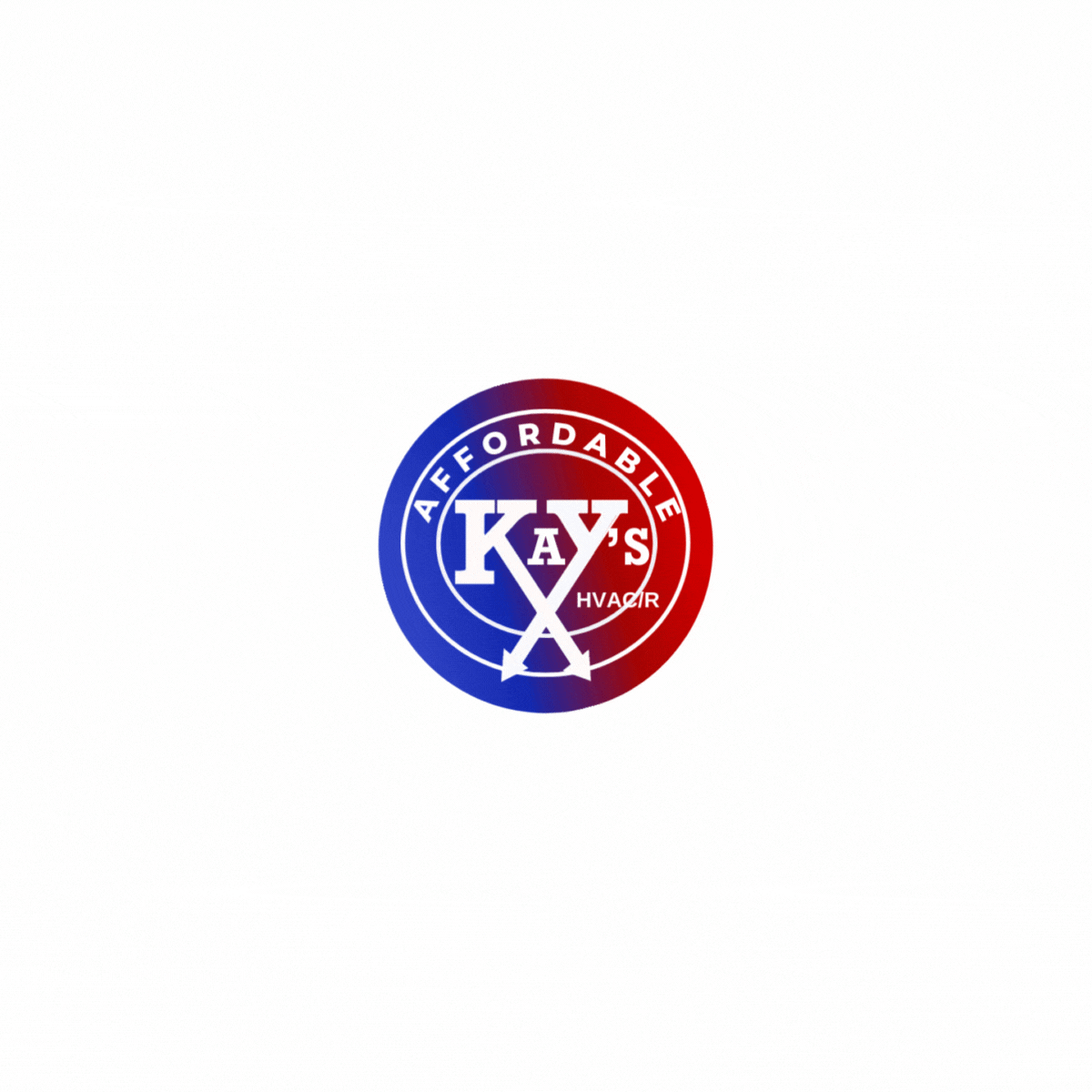 Logo for Kay's Affordable featuring red and blue circle with 