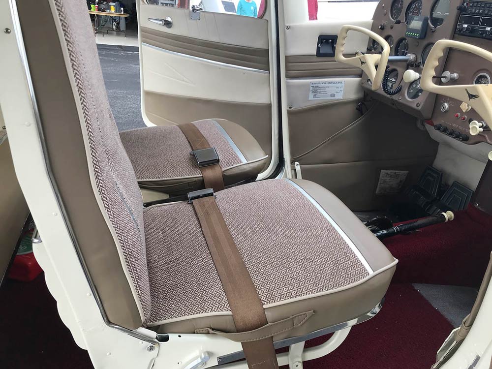 Plane seating upholstery