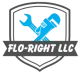 FLO-RIGHT LLC logo with blue wrench and plumbing tool inside a gray shield