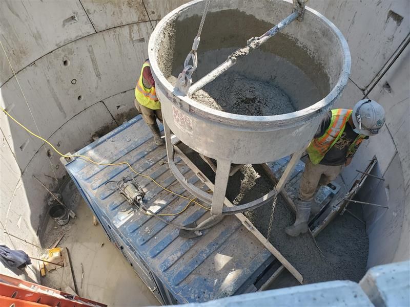 Municipal storm sewer and sanitary servicing installation.