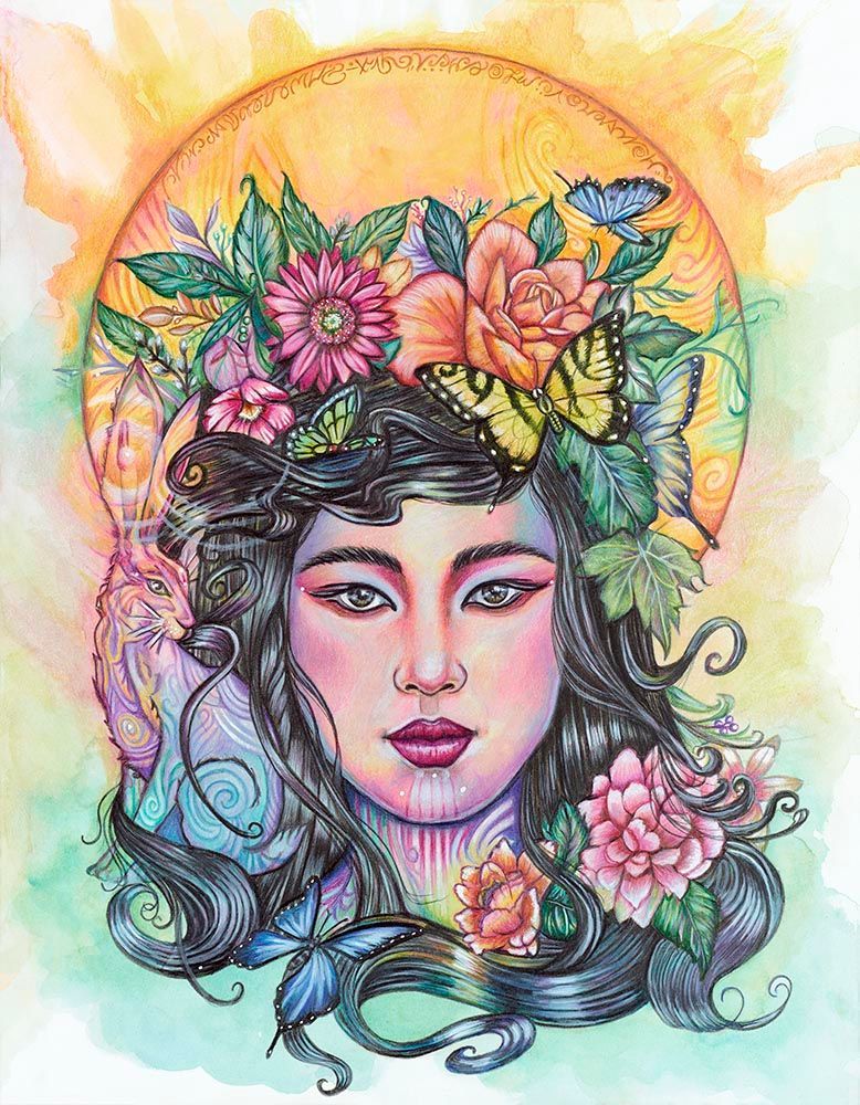Guardian of the Spring Equinox: Spirit of the Hare and Butterfly  by Kristen Myers