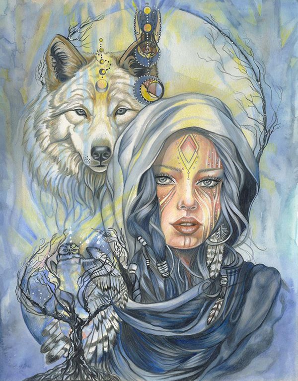 Winter's Veil : Spirit of the White Wolf and Snow Owl by Kristen Myers