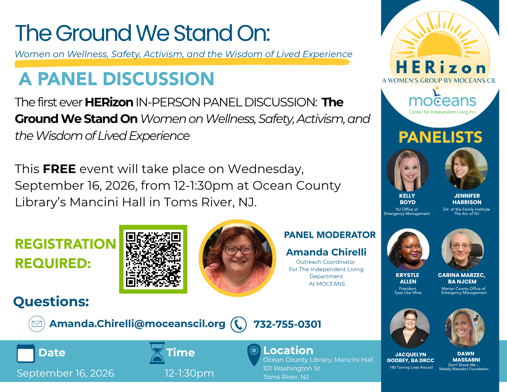 HERizon The Ground We Stand On A Panel Discussion Sept 16th 12-1:30 at Ocean County Library, Toms River