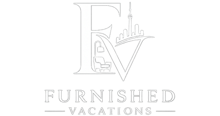 B&W logo reading “Furnished Vacations” with a stylized FV monogram above the text