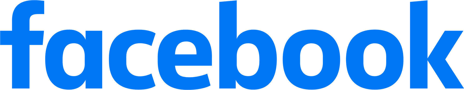 Blue Facebook wordmark logo on a white background