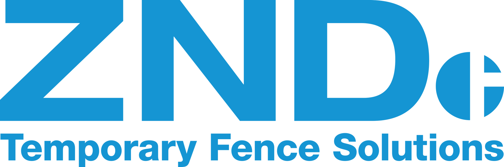 Blue ZND logo with “Temporary Fence Solutions” text