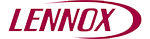 A close up of a lennox logo on a white background.