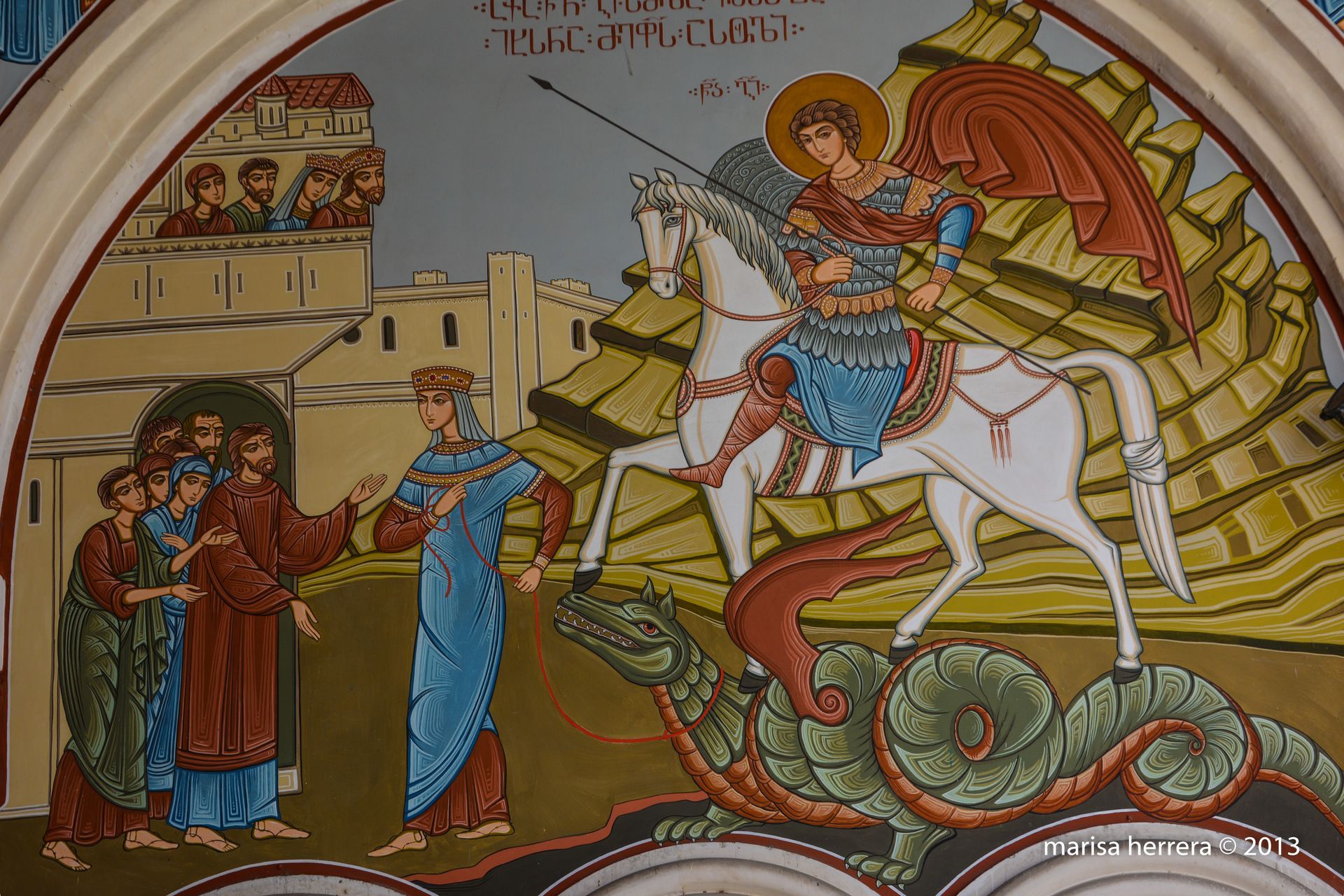 St George and the dragon fresco 