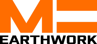 Logo for Earthwork, orange "ME" with Earthwork in black text below.