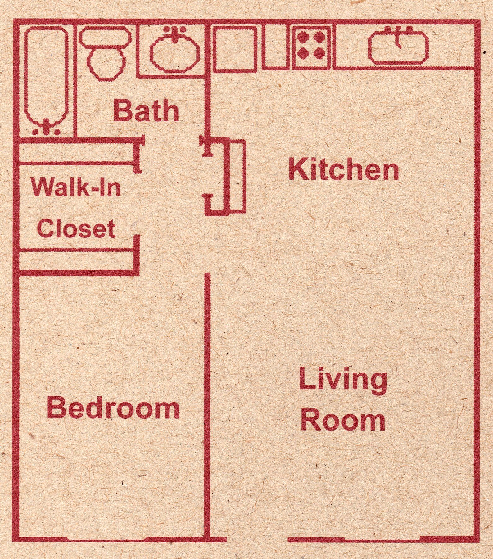 Mountain View 1 Bedroom Floor Plan