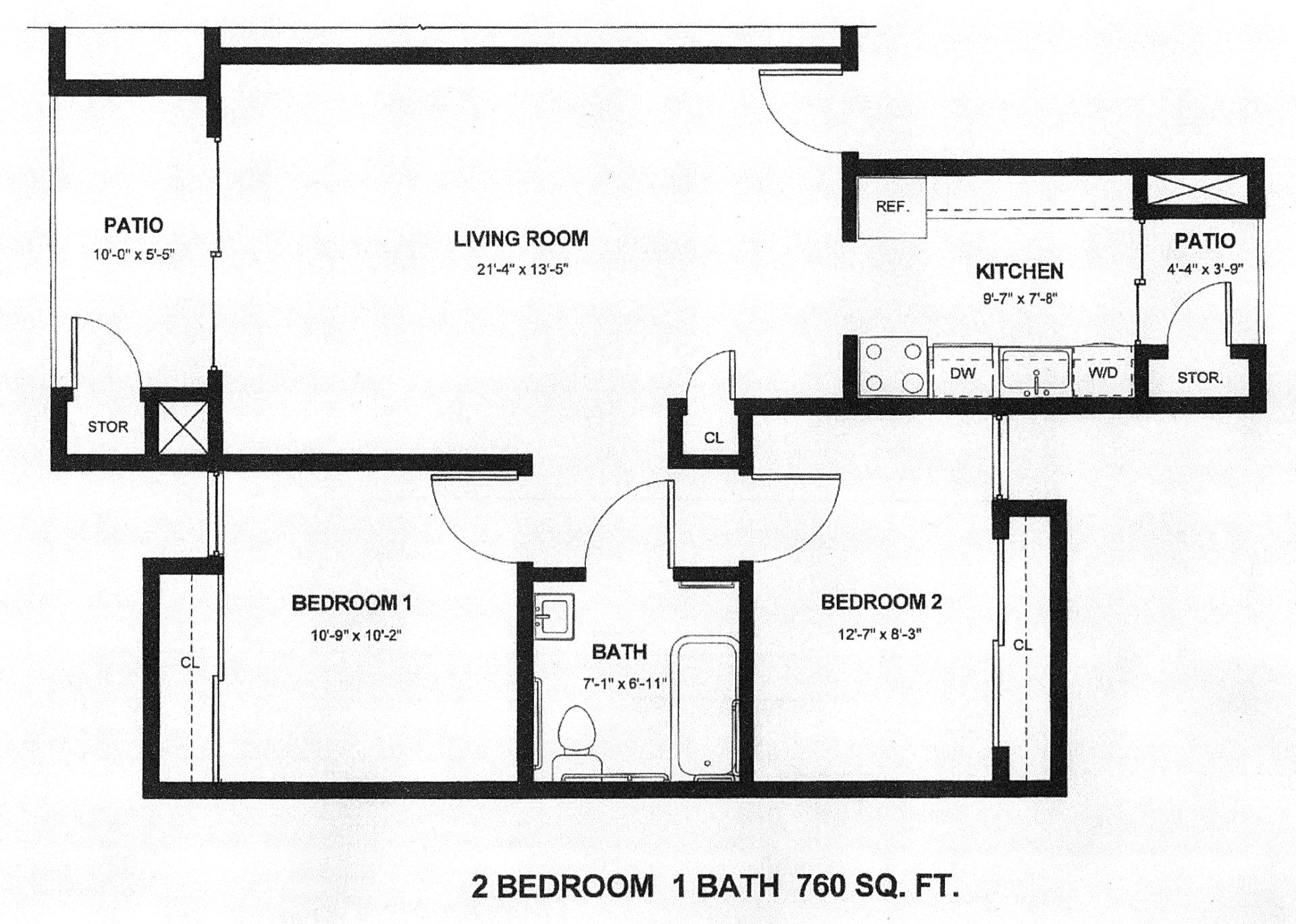 Two Bedroom Floor Plan