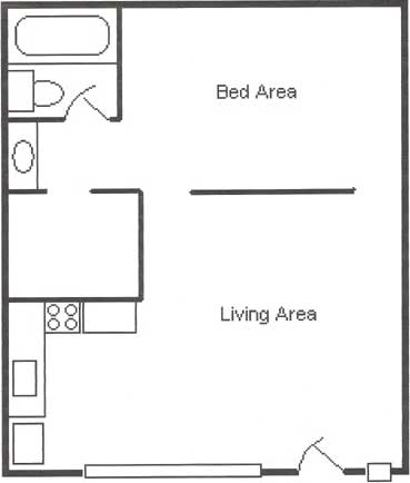 Junior 1 Bedroom Floor Plan