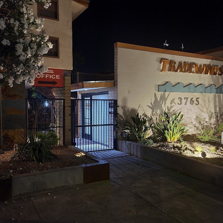 Exterior Photo of Tradewinds Sign