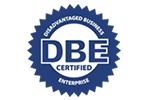 A dba certified enterprise logo on a white background.