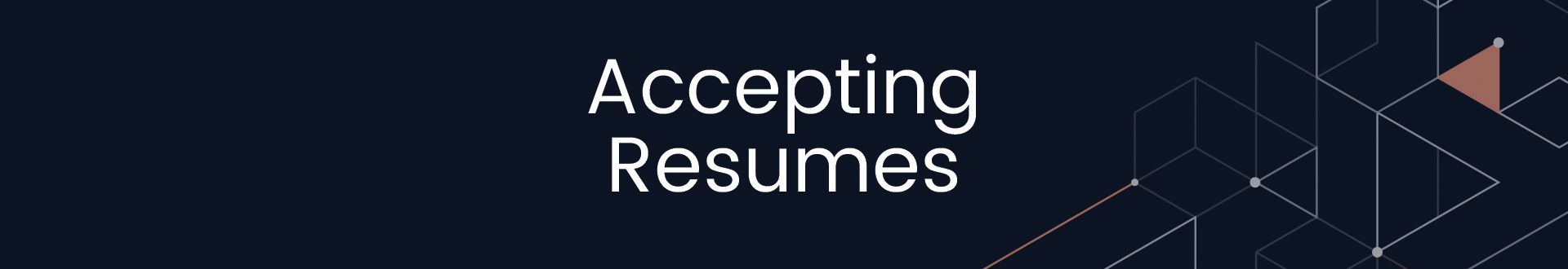A blue background with the words accepting resumes on it.