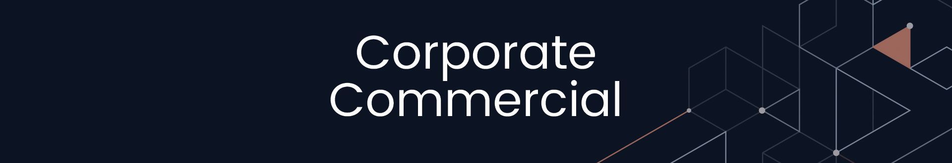 A blue background with the words `` corporate commercial '' written on it