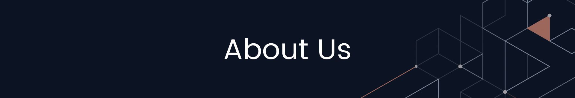 A dark blue background with the words `` about us '' written on it.