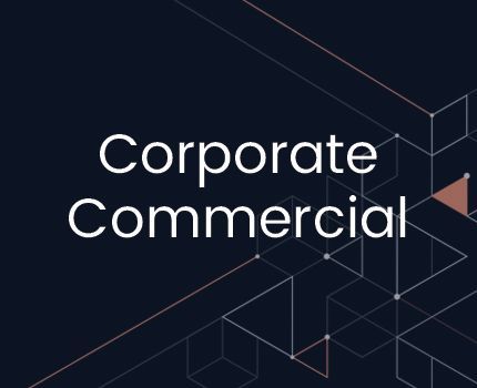 A black background with the words `` corporate commercial '' written on it.