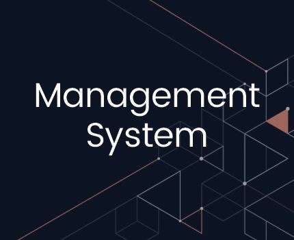 A black background with the words management system written on it.