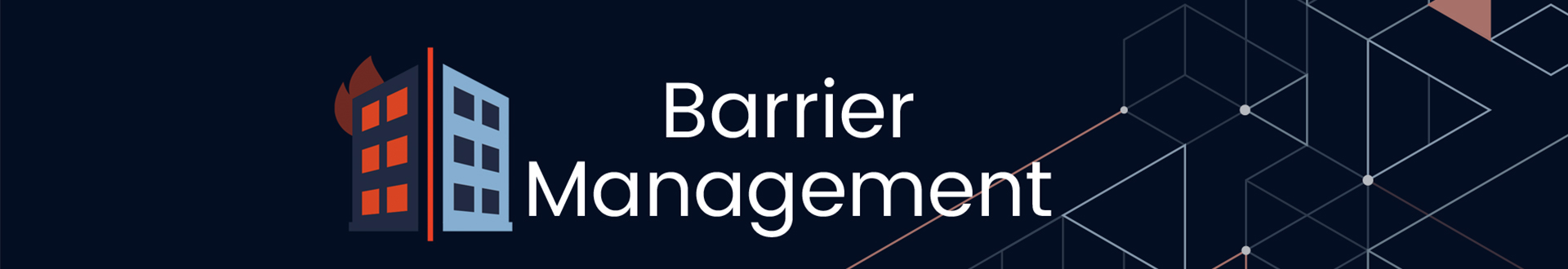 A blue background with the words `` barrier management '' written on it.