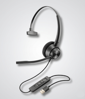 Auriculares inalámbricos supraaurales negros con soporte de carga y micrófono incorporado.