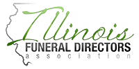 Illinois Funeral Directors Association logo in green and black with stylized script text