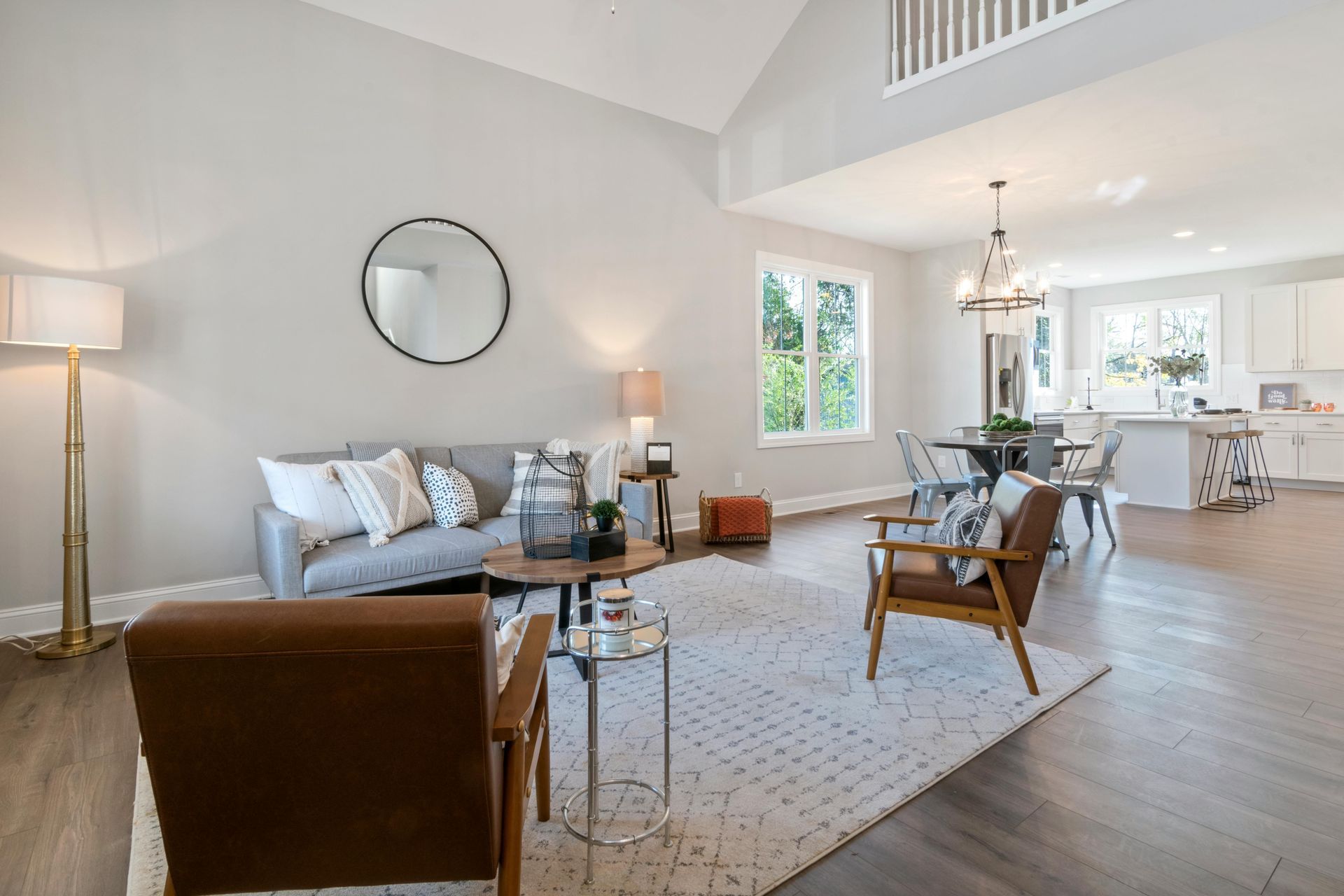 Brown leather chairs in living room in Columbus OH