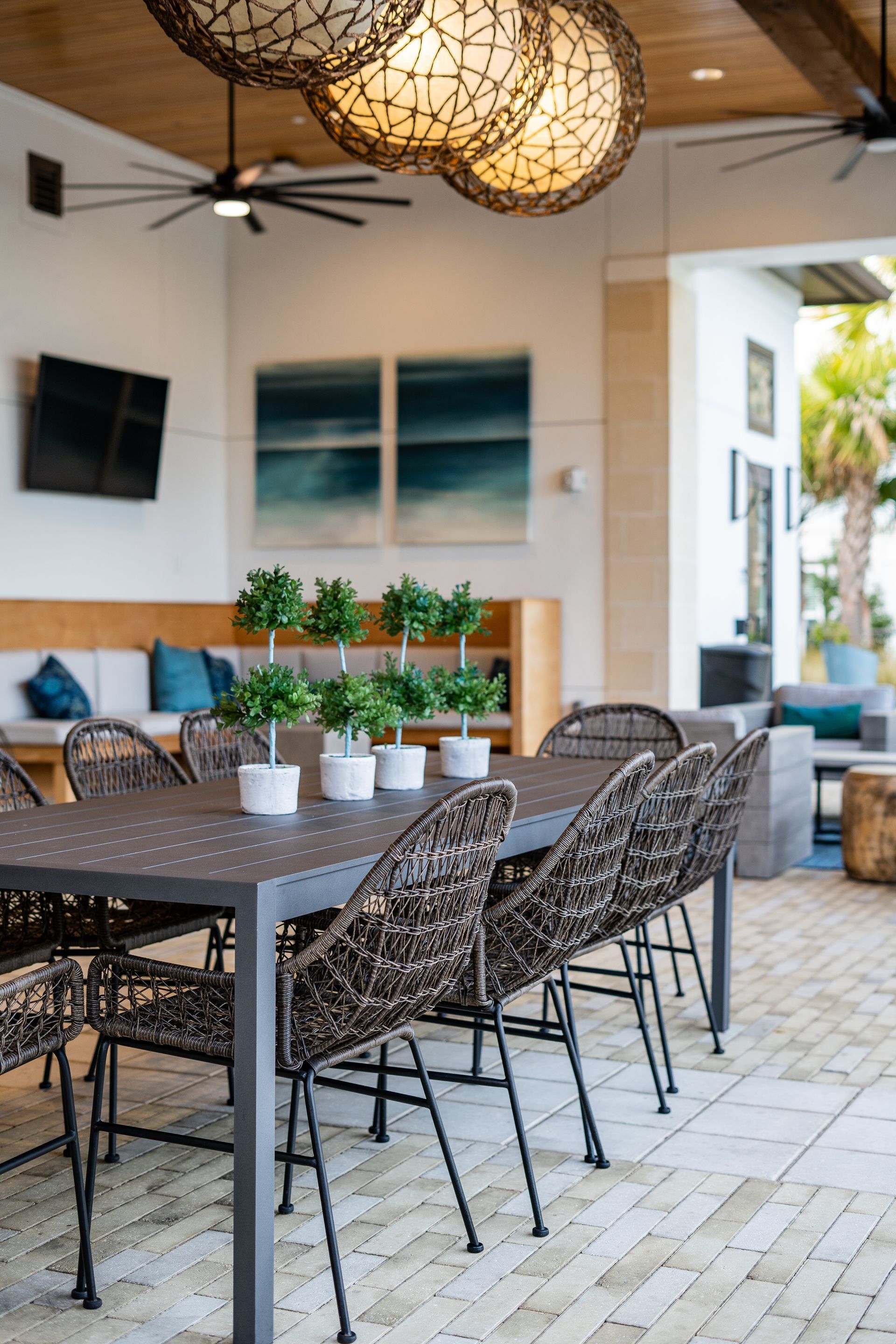 indoor outdoor patio living space in new home in licking county ohio