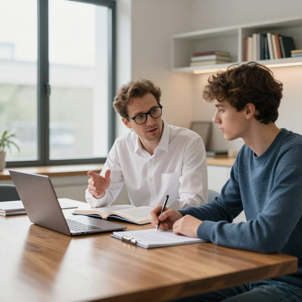 HSC or VCE or IB Tutorio Tutor helping a young student