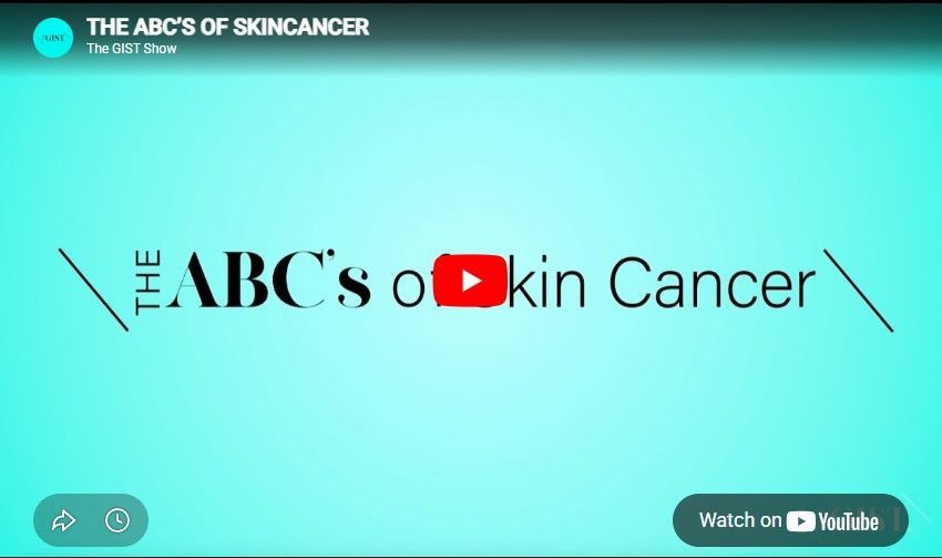 A YouTube video title card on a light blue background titled 
