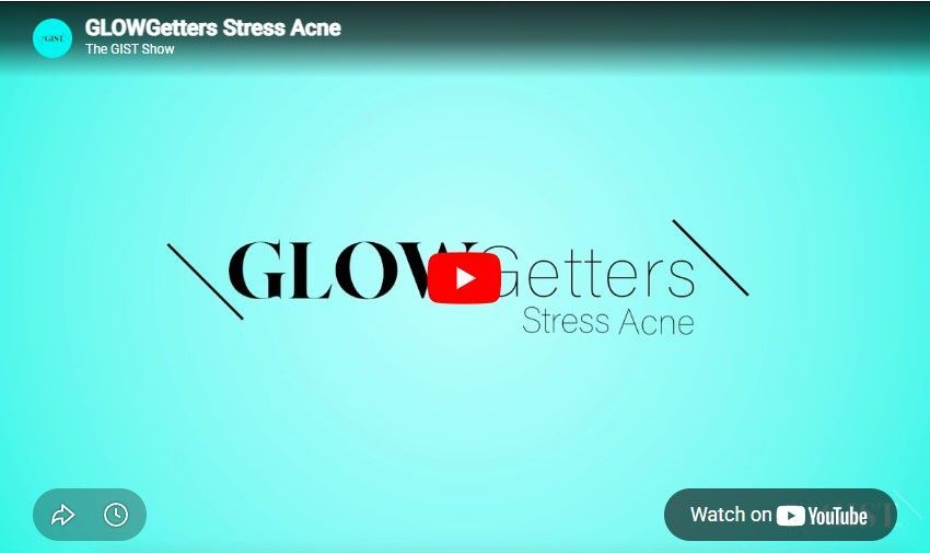 A YouTube video player with a light blue background displaying the title 