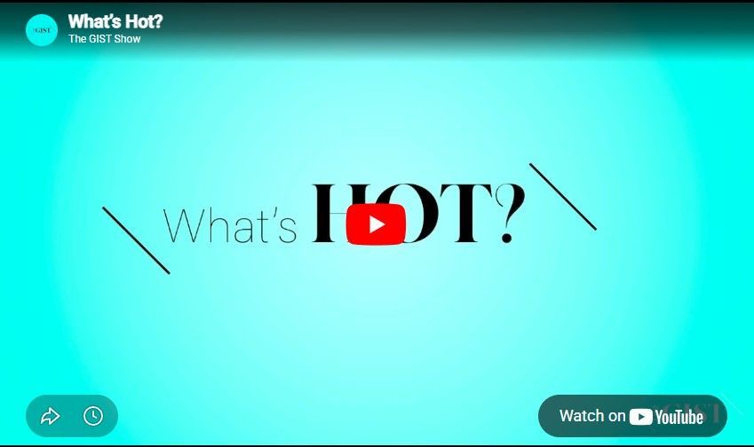 A YouTube video player on a cyan background displays the title 