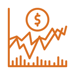 Un gráfico con un signo de dólar encima.
