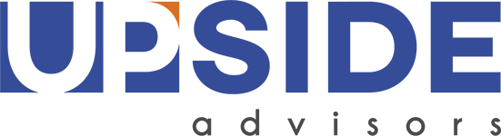 Un logotipo azul y blanco para asesores alcistas