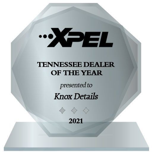 XPEL Tennessee Dealer of the Year award plaque presented to Knox Details, 2021