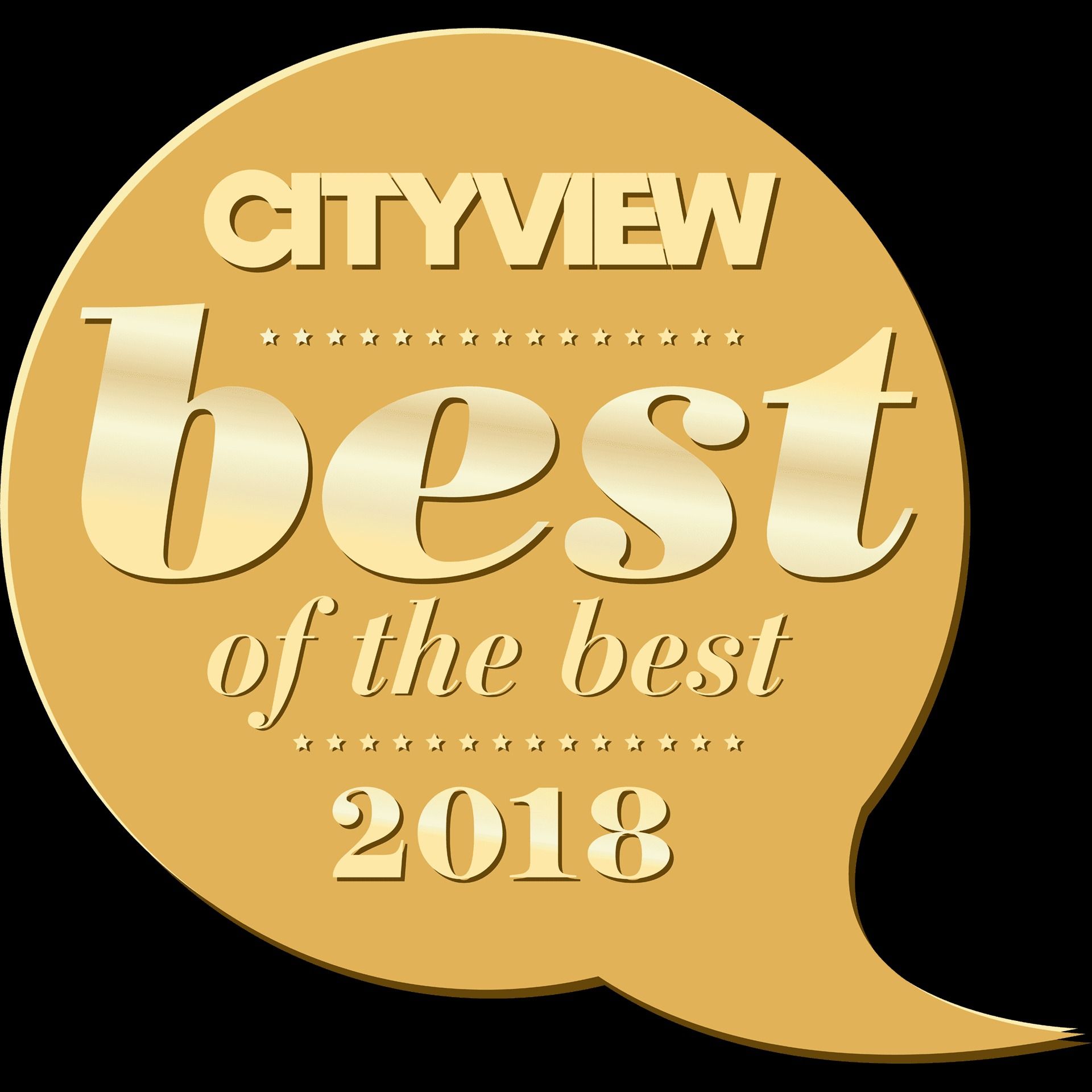 Gold award badge reading “CITYVIEW best of the best 2018”
