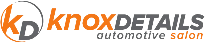 Knox Details automotive salon logo with orange and gray “KD” and wordmark on white background
