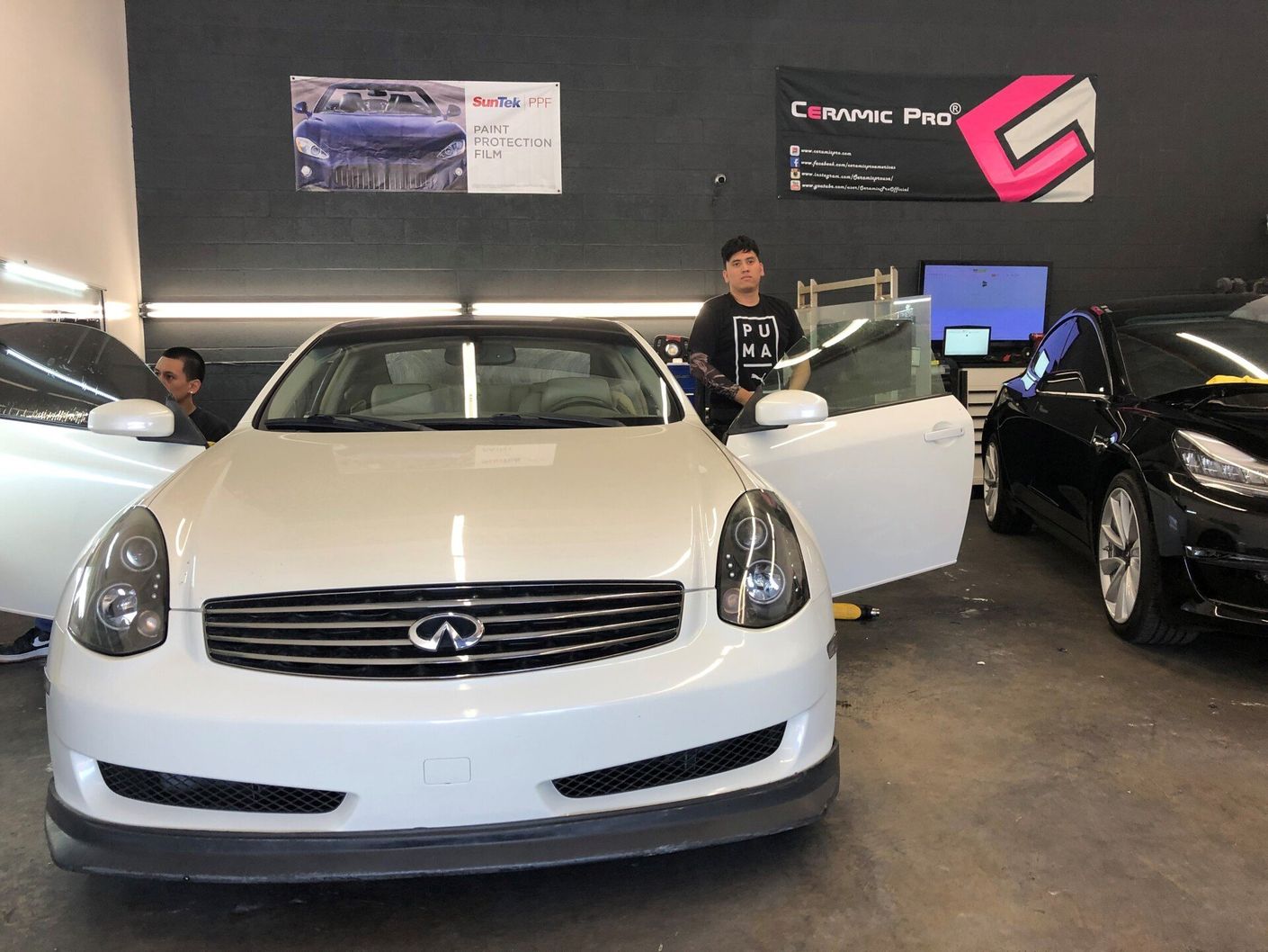 Window Tinting On A Beautiful White Car — Upland, CA — SoCal Tint
